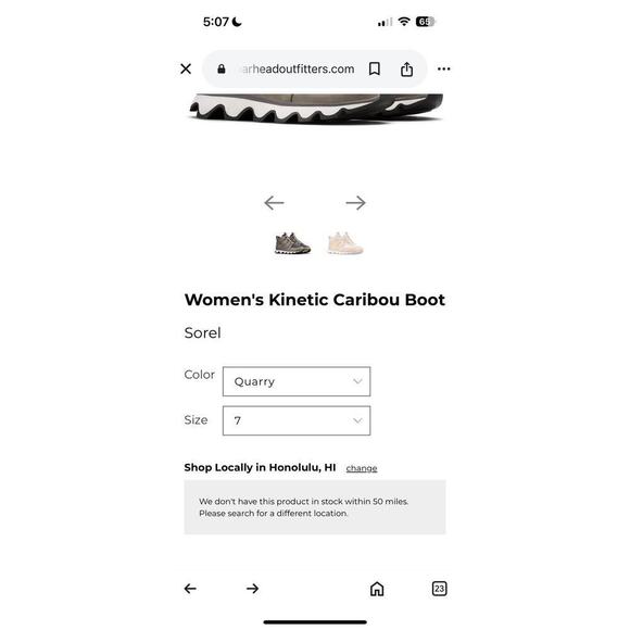 Sorel Weatherproof Kinetic Caribou Hiking Snow Sneaker Boot - Quarry Grey Brown - Picture 2 of 12